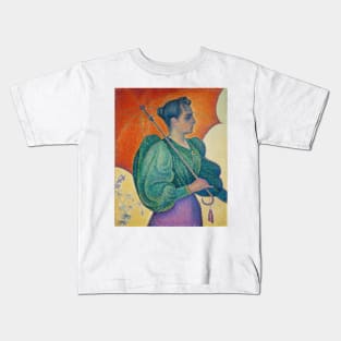 Woman with an Umbrella by Paul Signac Kids T-Shirt